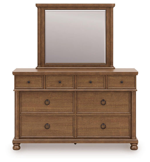 Chadworth King Poster Bed with Mirrored Dresser - alternate view 2