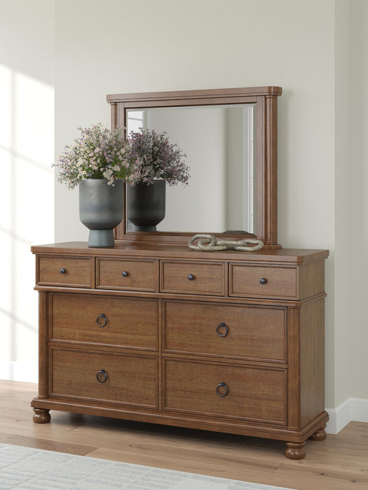 Chadworth King Poster Bed with Mirrored Dresser - alternate view 10