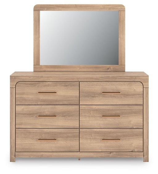 Hollymount Queen Upholstered Panel Bed, Dresser, Mirror and Nightstand - alternate view 2