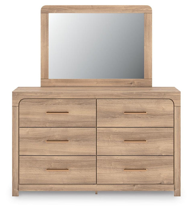 Hollymount Queen Upholstered Panel Bed, Dresser, Mirror and Nightstand - alternate view 2