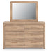 Hollymount Queen Upholstered Panel Bed, Dresser, Mirror and Nightstand - alternate view 2