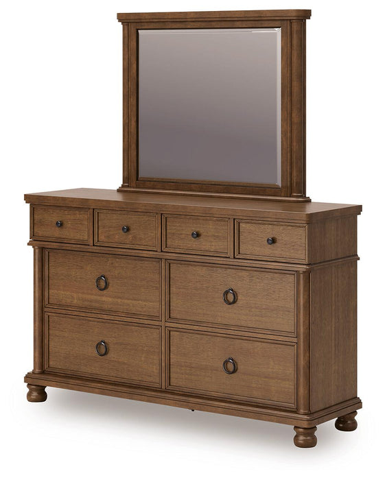 Chadworth Queen Poster Bed with Mirrored Dresser - alternate view 6
