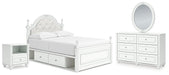 Maylilly Full Upholstered Panel Storage Bed, Dresser, Mirror and Nightstand