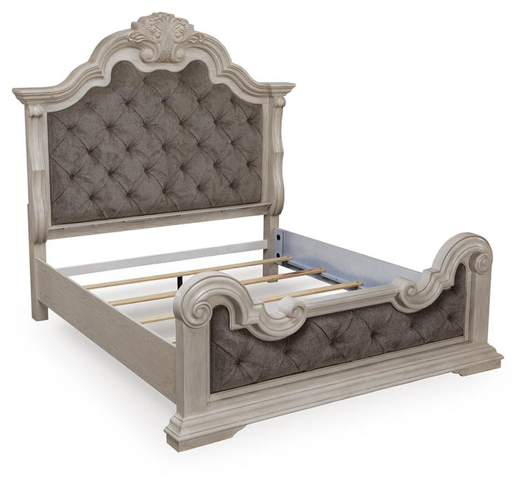 Andonhall King Upholstered Panel Bed with Mirrored Dresser and Nightstand - alternate view 6