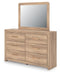 Hollymount King Upholstered Panel Bed, Dresser and Mirror - alternate view 6