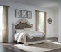 Andonhall California King Upholstered Panel Bed with Mirrored Dresser and Nightstand - alternate view 12