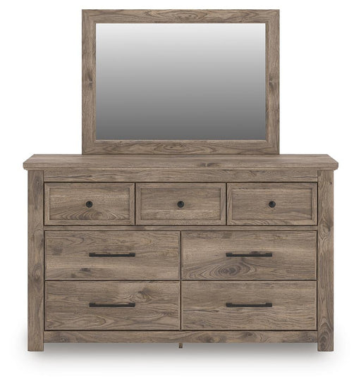 Keithland Queen Poster Bed with Mirrored Dresser - alternate view 2