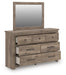 Keithland Queen Poster Bed with Mirrored Dresser - alternate view 4