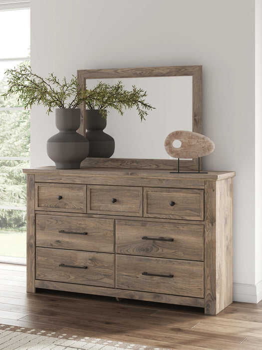 Keithland Queen Poster Bed with Mirrored Dresser - alternate view 11