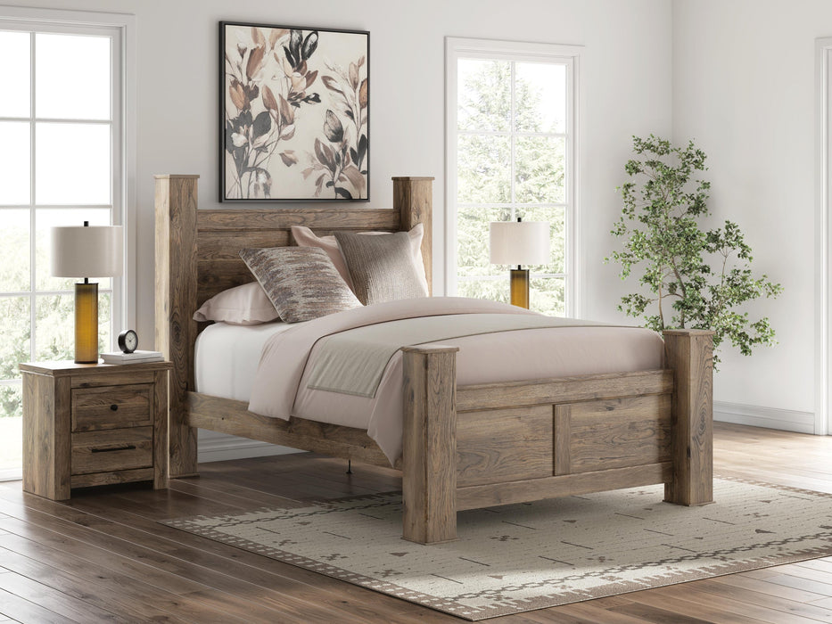 Keithland Queen Poster Bed with Mirrored Dresser - alternate view 12