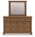 Chadworth Queen Poster Bed with Mirrored Dresser and Nightstand - alternate view 2