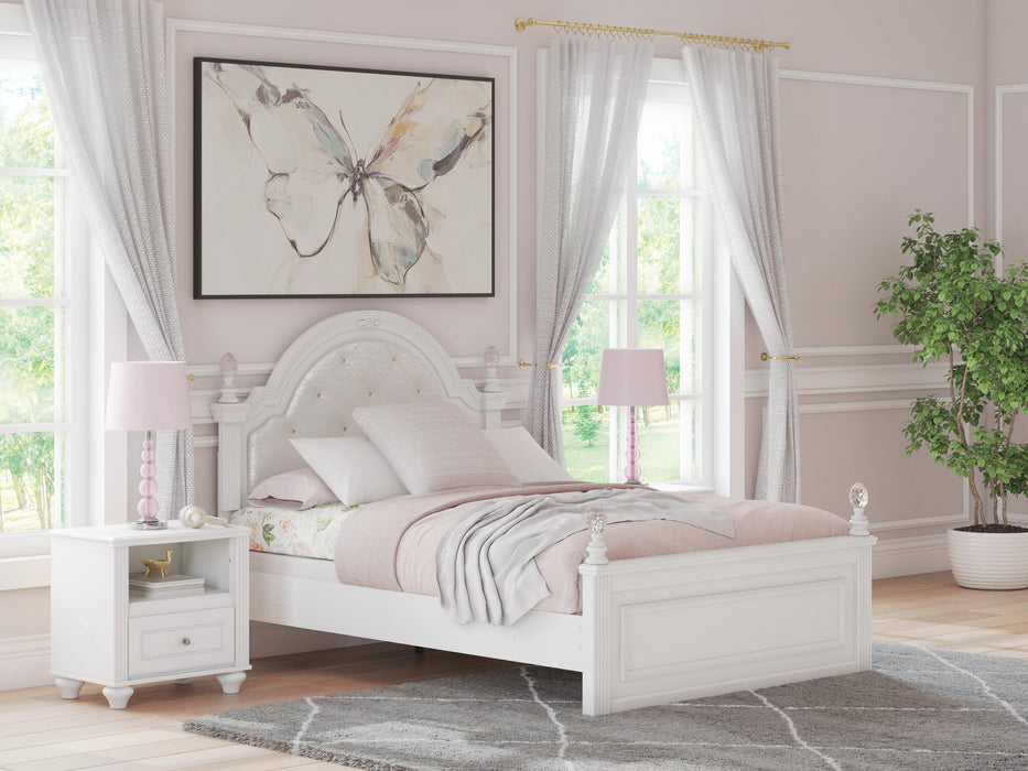 Maylilly Full Upholstered Panel Bed, Dresser and Mirror - alternate view 14