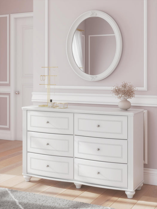 Maylilly Full Upholstered Panel Bed, Dresser and Mirror - alternate view 16