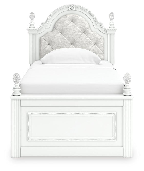 Maylilly Twin Upholstered Panel Bed, Dresser, Mirror and Nightstand - alternate view 4