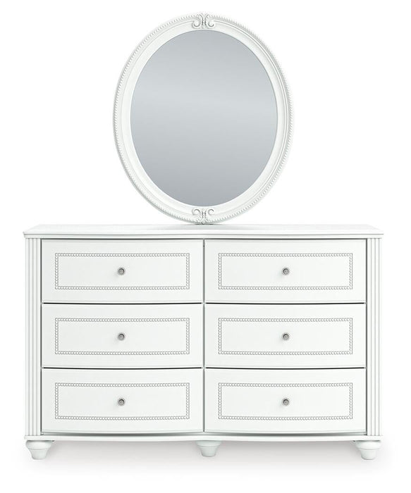 Maylilly Twin Upholstered Panel Bed, Dresser, Mirror and Nightstand - alternate view 2