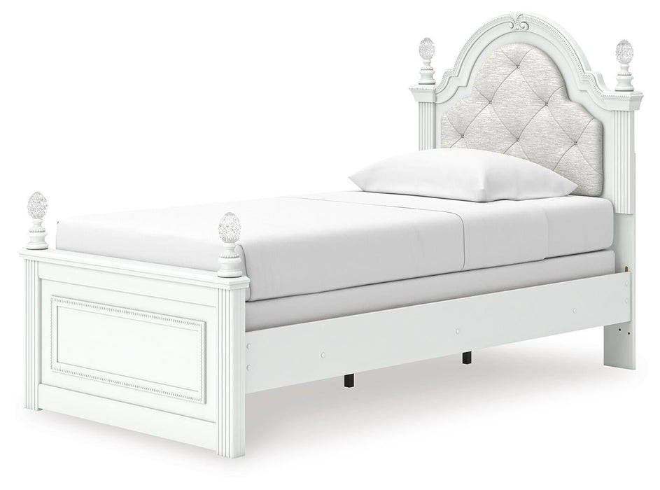 Maylilly Twin Upholstered Panel Bed, Dresser, Mirror and Nightstand - alternate view 8