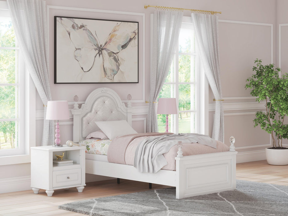 Maylilly Twin Upholstered Panel Bed, Dresser, Mirror and Nightstand - alternate view 20