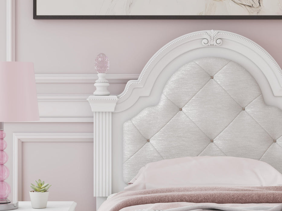 Maylilly Twin Upholstered Panel Bed, Dresser, Mirror and Nightstand - alternate view 19