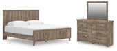 Keithland King Panel Bed with Mirrored Dresser