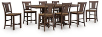 Anixburg Counter Height Dining Table and 8 Barstools