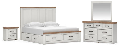 Savonport King Panel Storage Bed. Dresser, Mirror and Nightstand