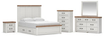 Savonport Queen Panel Bed with Storage, Dresser, Mirror, Chest and Nightstand