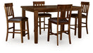 Ralene Counter Height Dining Table and 4 Barstools