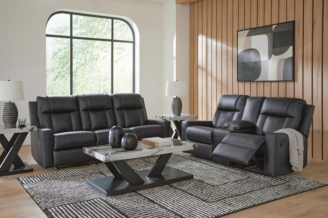 Mackmenville Reclining Sofa and Reclining Loveseat with Console - alternate view 3