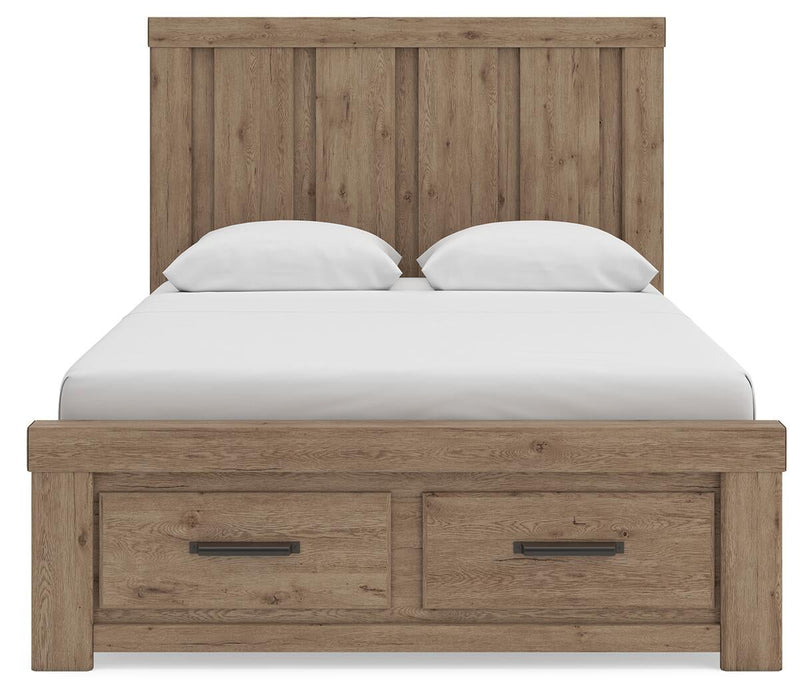 Garistyn Queen Panel Storage Bed, Dresser and Mirror - alternate view 4