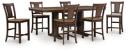 Anixburg Counter Height Dining Table and 6 Barstools