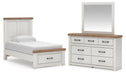 Savonport Twin Panel Storage Bed, Dresser and Mirror