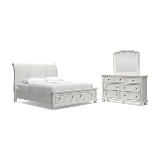 Robbinsdale California King Sleigh Bed with Storage with Mirrored Dresser - alternate view 2