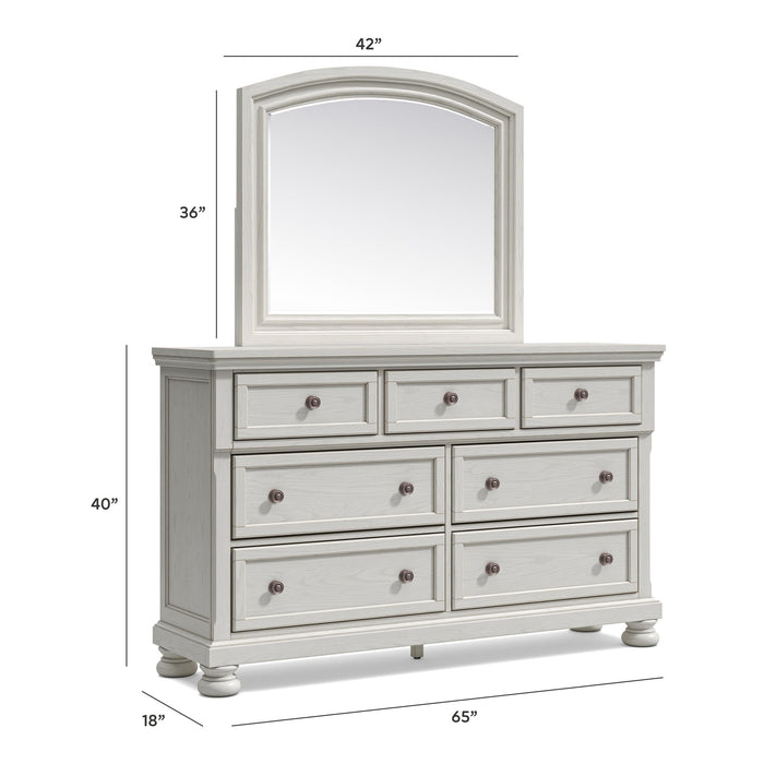 Robbinsdale California King Sleigh Bed with Storage with Mirrored Dresser - alternate view 10